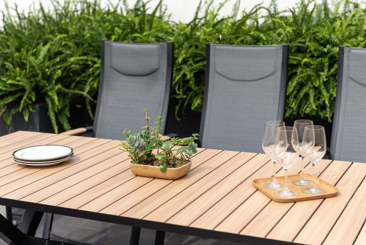 Panama Dark 6 Seat Large Reclining Dining Set - Lifestyle Garden