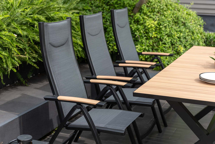 Panama Dark 6 Seat Large Reclining Dining Set - Lifestyle Garden