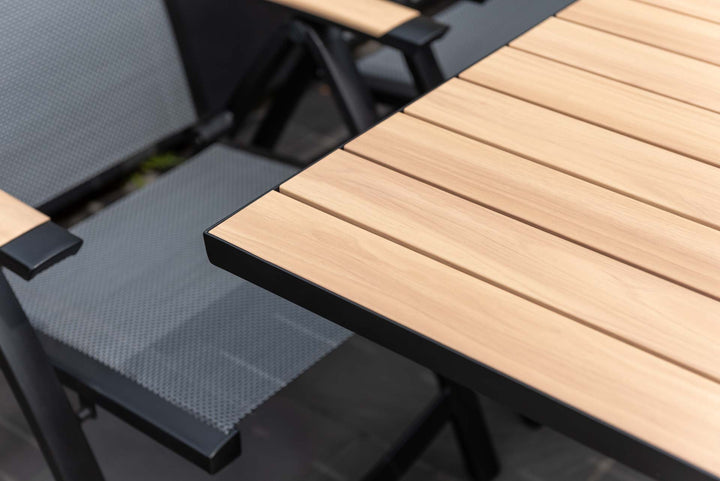 Panama Dark 6 Seat Large Reclining Dining Set - Lifestyle Garden