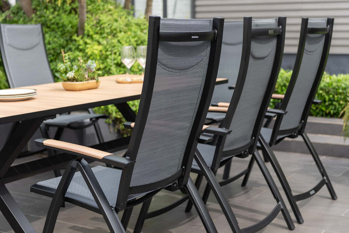 Panama Dark 8 Seat Reclining Dining Set - Lifestyle Garden