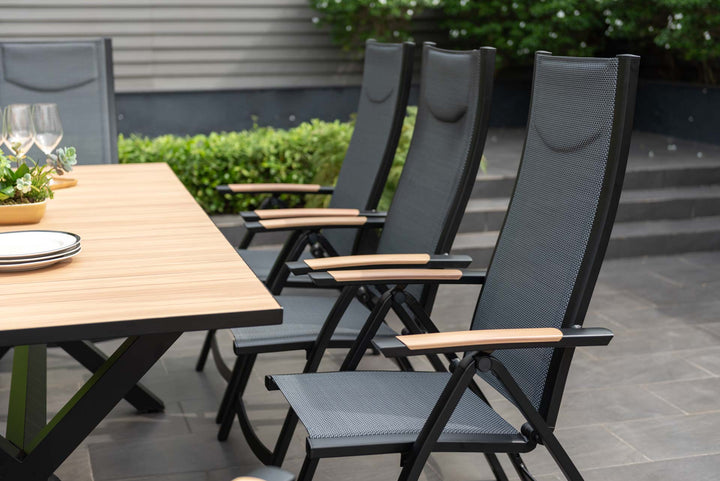 Panama Dark 8 Seat Reclining Dining Set - Lifestyle Garden