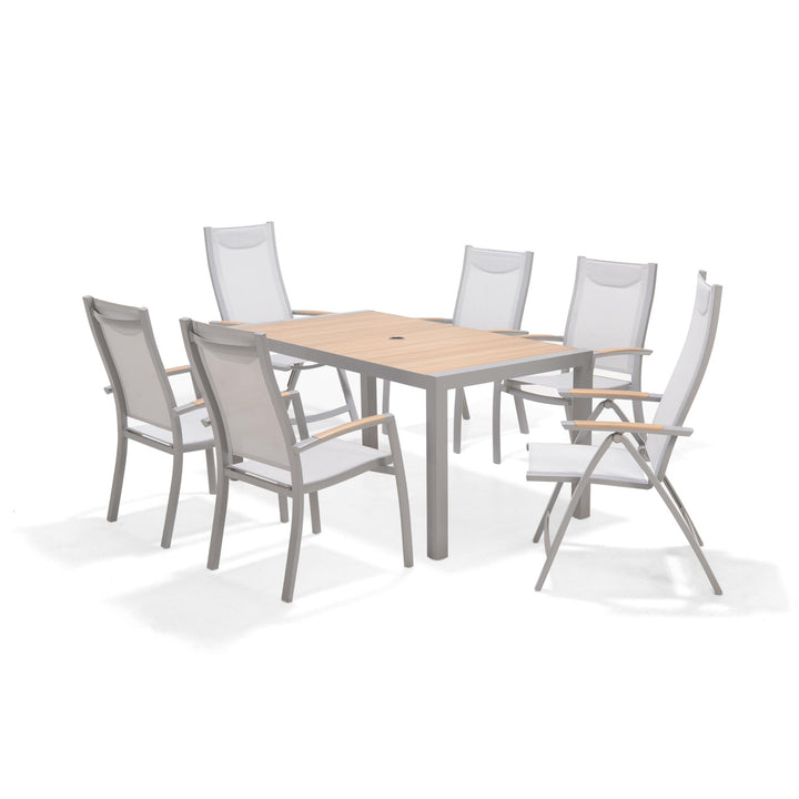 Panama Light 6 Seat Rectangular Mixed Dining Set - Lifestyle Garden
