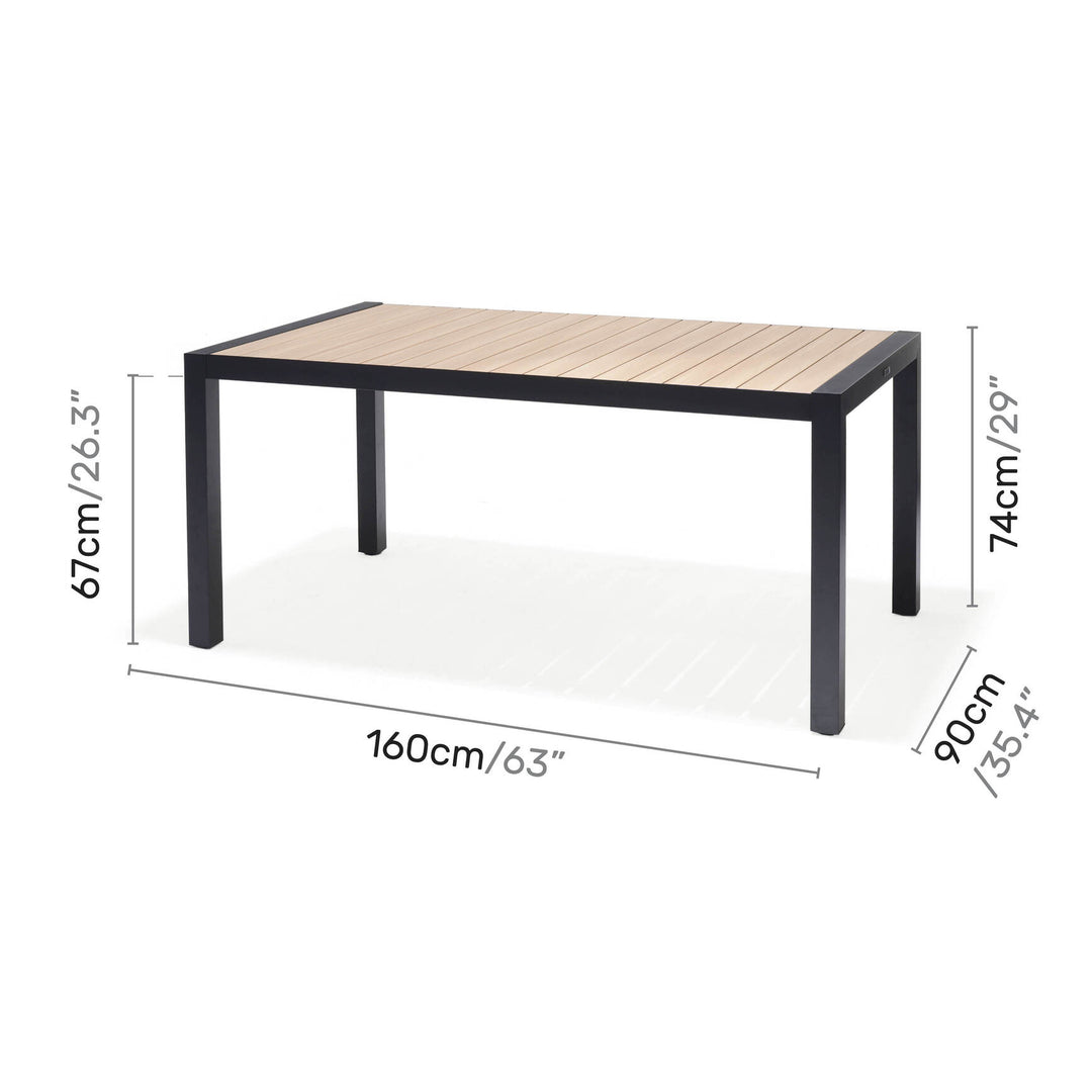 Lifestyle Garden Panama Dark 6 Seat Dining Table
