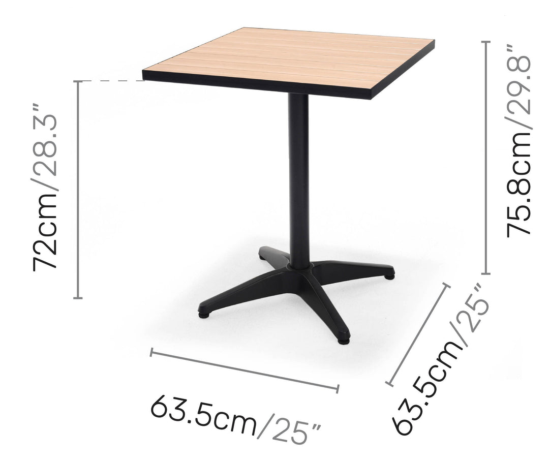 Lifestyle Garden Panama Dark 64cm Square Bistro Table