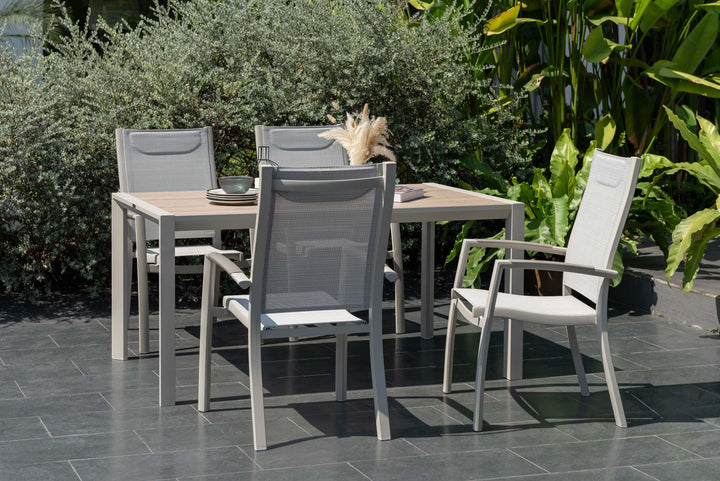 Urbanite Light Deluxe High Back 4 Seat Rectangular Dining Set - Lifestyle Garden