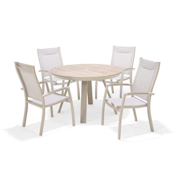Urbanite Light Deluxe High Back 4 Seat Round Dining Set - Lifestyle Garden