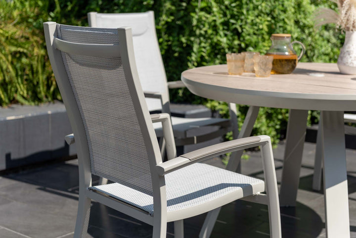 Urbanite Light Deluxe High Back 4 Seat Round Dining Set - Lifestyle Garden