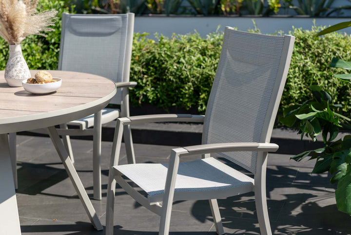 Urbanite Light Deluxe High Back 4 Seat Round Dining Set - Lifestyle Garden
