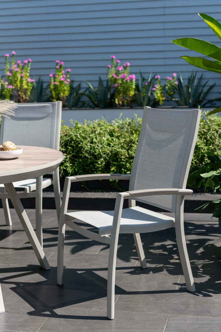 Urbanite Light Deluxe High Back 4 Seat Round Dining Set - Lifestyle Garden