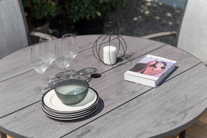Urbanite Dark Deluxe High Back 4 Seat Round Dining Set - Lifestyle Garden