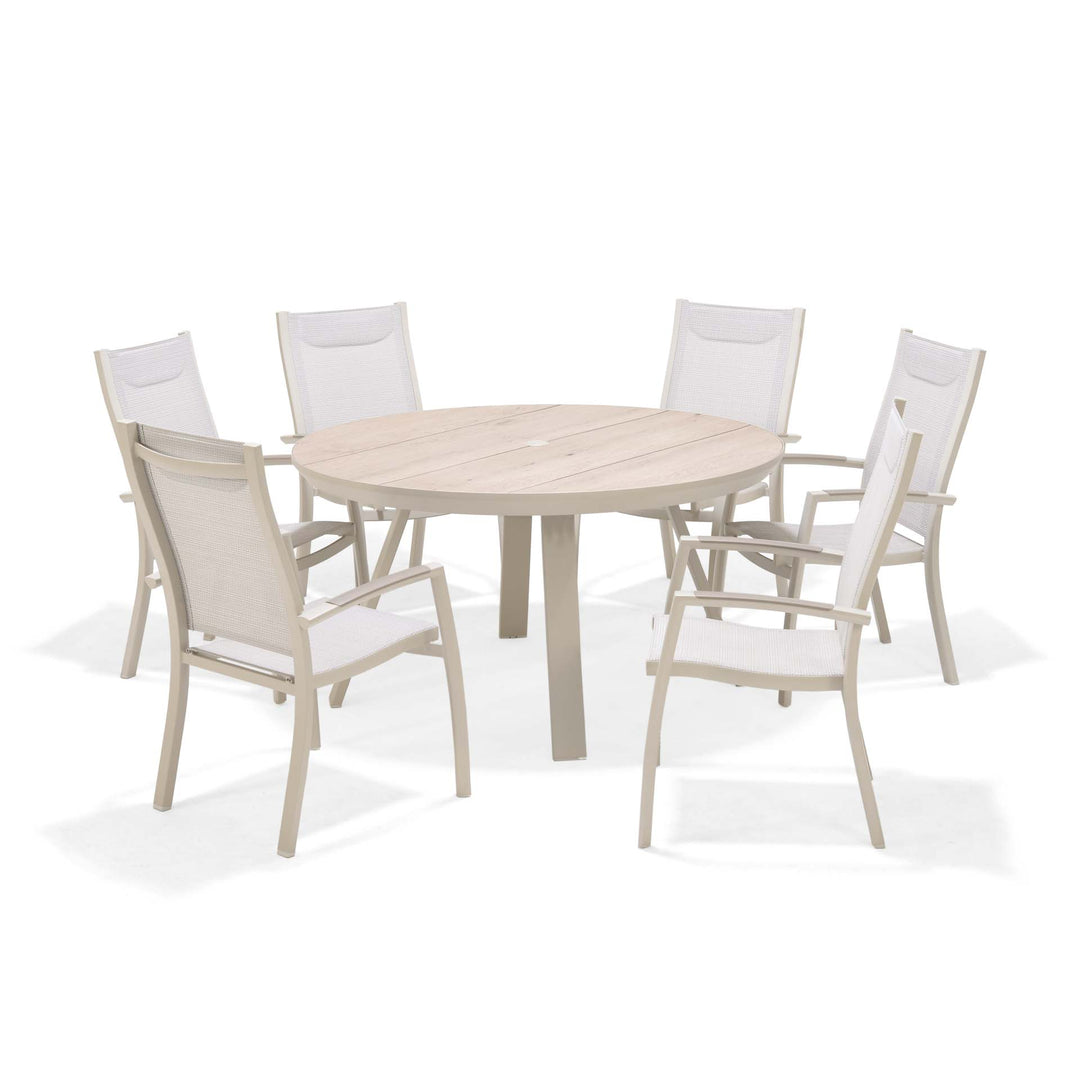 Urbanite Light Deluxe High Back 6 Seat Round Dining Set by Lifestyle Garden