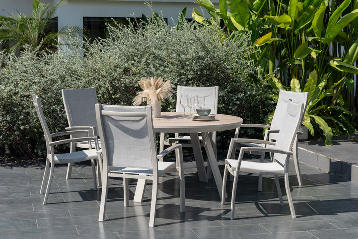 Urbanite Light Deluxe High Back 6 Seat Round Dining Set by Lifestyle Garden