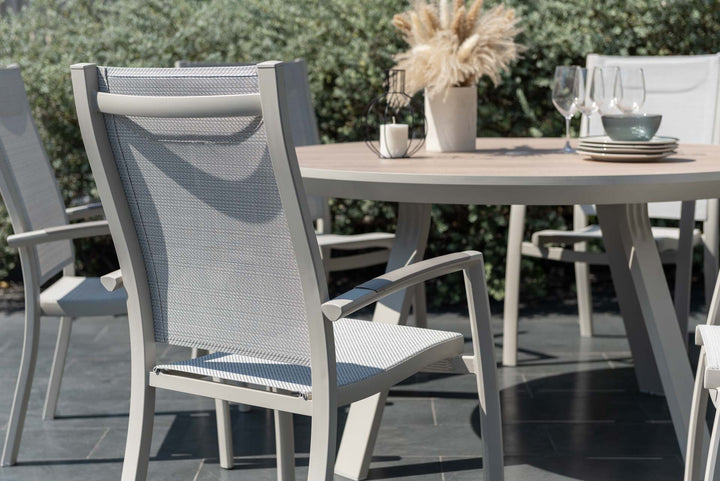 Urbanite Light Deluxe High Back 6 Seat Round Dining Set by Lifestyle Garden