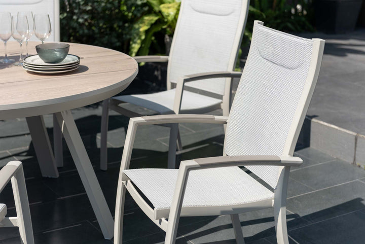 Urbanite Light Deluxe High Back 6 Seat Round Dining Set by Lifestyle Garden
