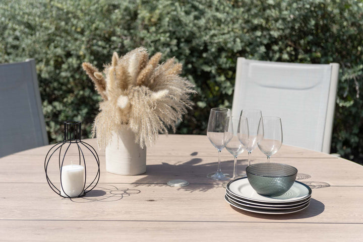 Urbanite Light Deluxe High Back 6 Seat Round Dining Set by Lifestyle Garden