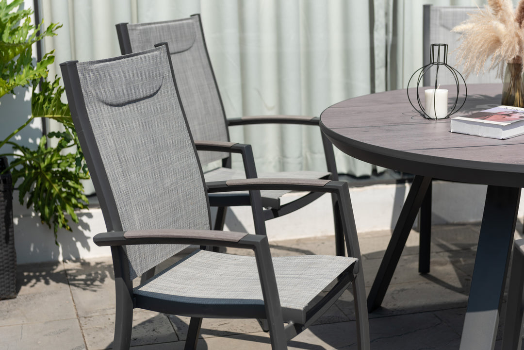 Lifestyle Garden Urbanite Dark Deluxe High Back 6 Seat Round Dining Set