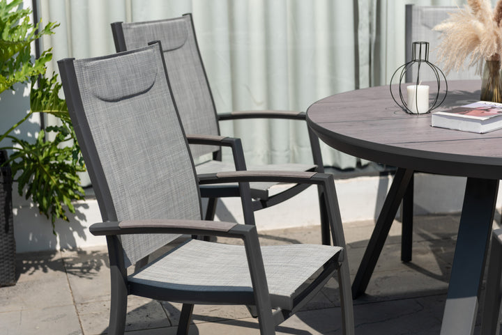 Lifestyle Garden Urbanite Dark Deluxe High Back 6 Seat Round Dining Set