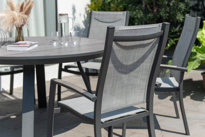 Lifestyle Garden Urbanite Dark Deluxe High Back 6 Seat Round Dining Set