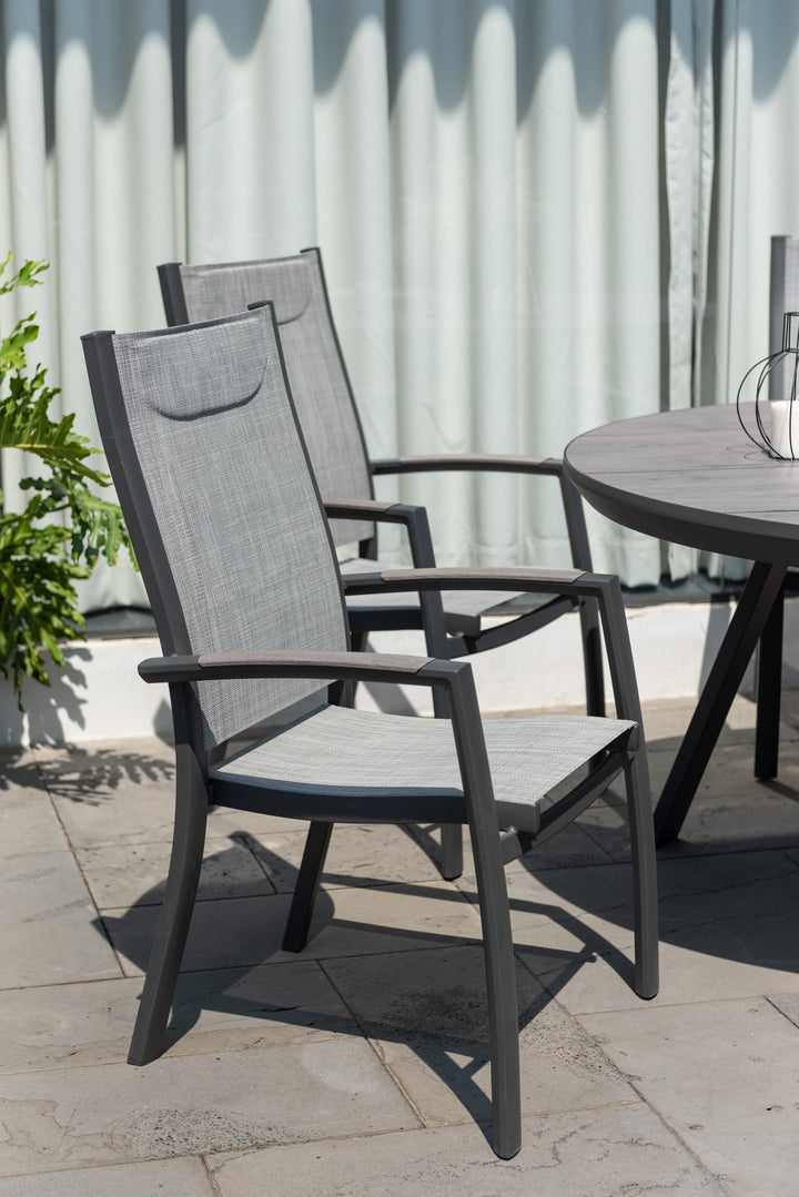 Lifestyle Garden Urbanite Dark Deluxe High Back 6 Seat Round Dining Set