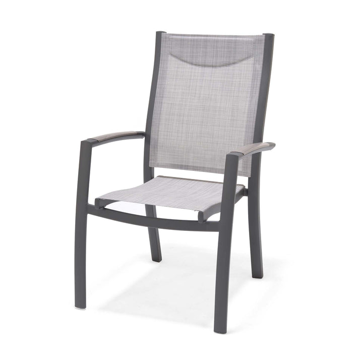 BLACK FRIDAY BUNDLE - Urbanite Dark Deluxe High Back 6 Seat Dining Set With Parasol and Base