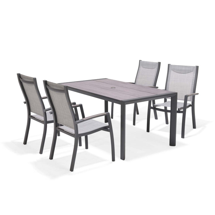 Urbanite Dark Deluxe High Back 4 Seat Rectangular Dining Set - Lifestyle Garden