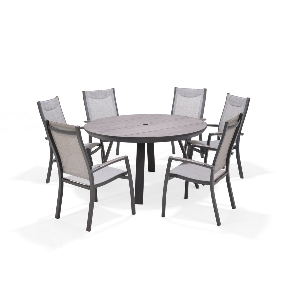 Lifestyle Garden Urbanite Dark Deluxe High Back 6 Seat Round Dining Set
