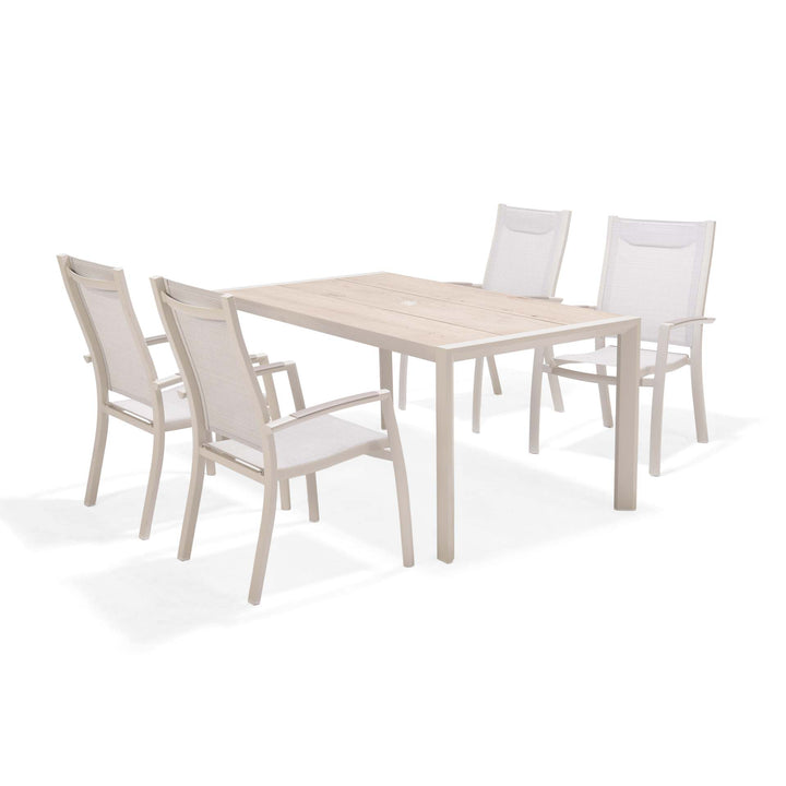 Urbanite Light Deluxe High Back 4 Seat Rectangular Dining Set - Lifestyle Garden
