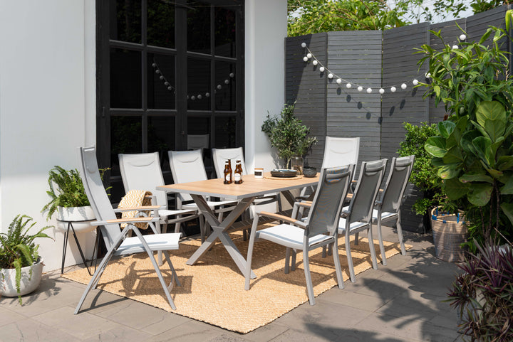 Panama Light 8 Seat Mixed Rectangular Dining Set - Lifestyle Garden