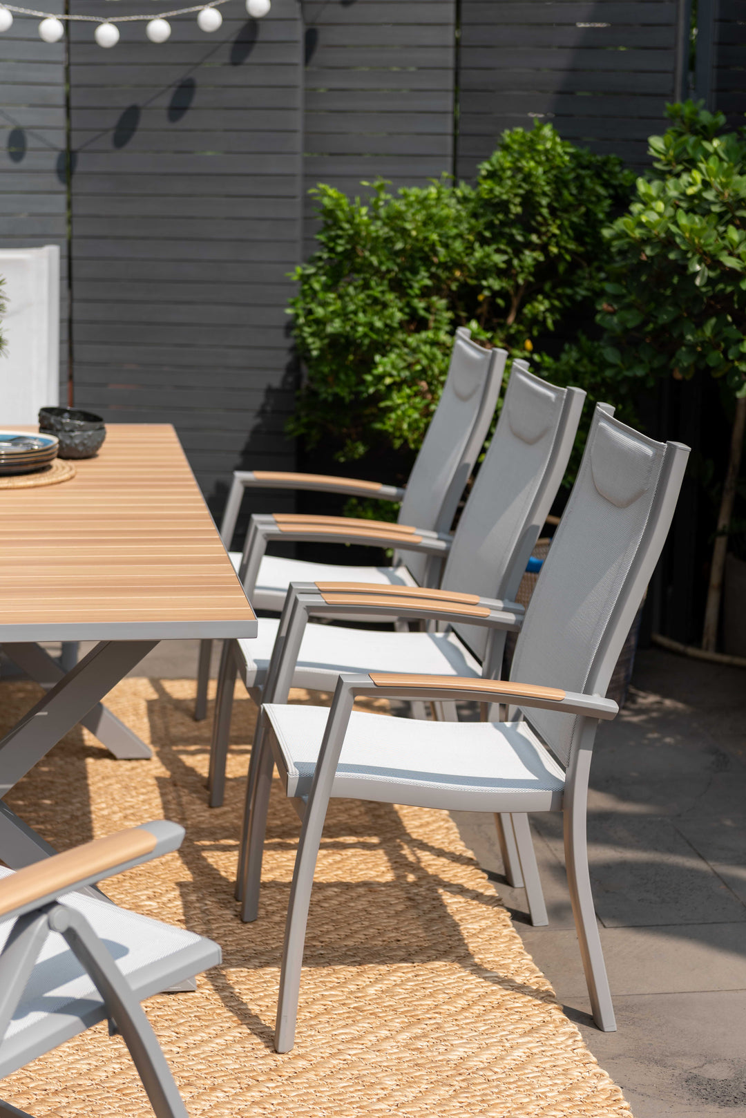 Panama Light 8 Seat Mixed Rectangular Dining Set - Lifestyle Garden