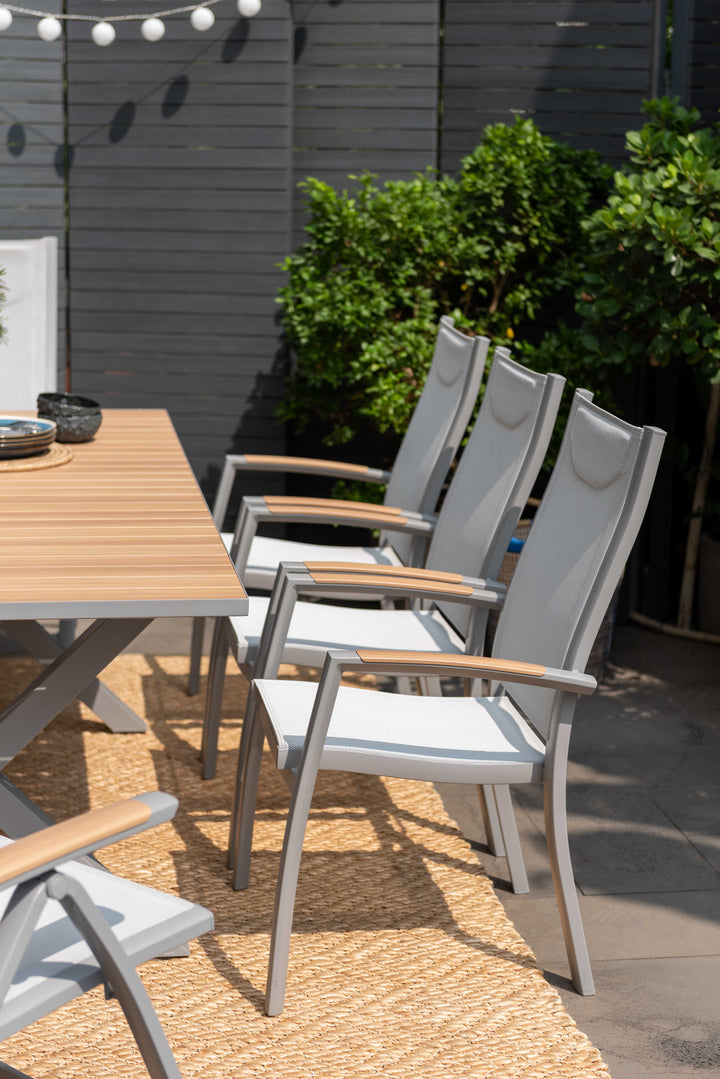 Panama Light 8 Seat Mixed Rectangular Dining Set - Lifestyle Garden