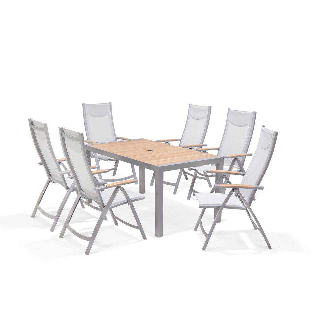 Panama Light 6 Seat Reclining Dining Set - Lifestyle Garden