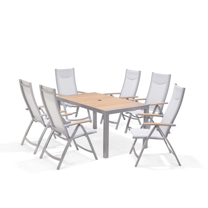 Panama Light 6 Seat Reclining Dining Set - Lifestyle Garden