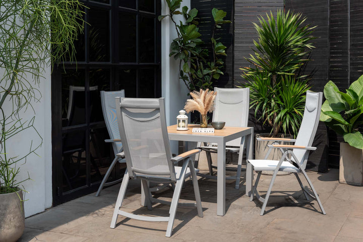Panama Light 4 Seat Reclining Dining Set - Lifestyle Garden