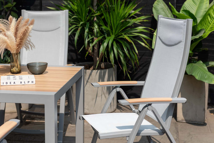 Panama Light 4 Seat Reclining Dining Set - Lifestyle Garden