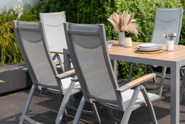 Panama Light 6 Seat Reclining Dining Set - Lifestyle Garden