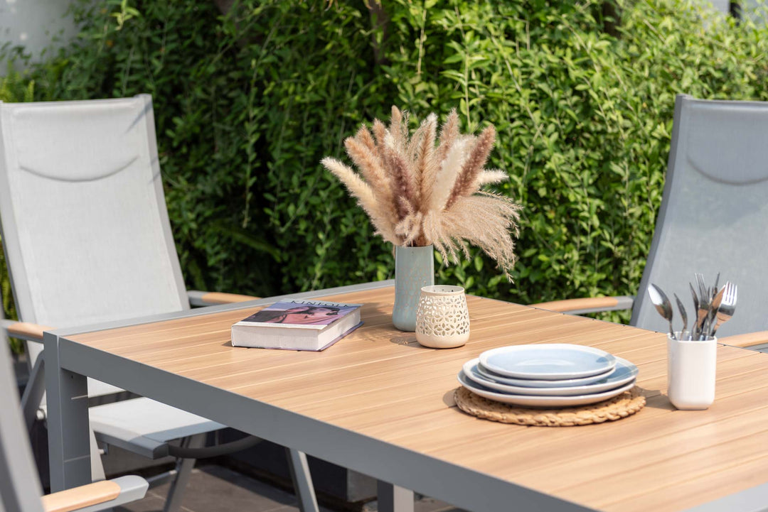 Panama Light 6 Seat Reclining Dining Set - Lifestyle Garden