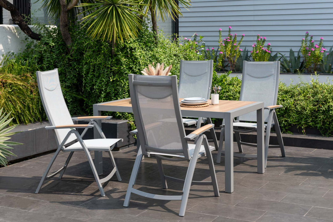 Panama Light 4 Seat Rectangular Reclining Dining Set - Lifestyle Garden
