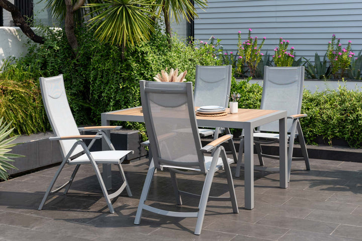 Panama Light 4 Seat Rectangular Reclining Dining Set - Lifestyle Garden