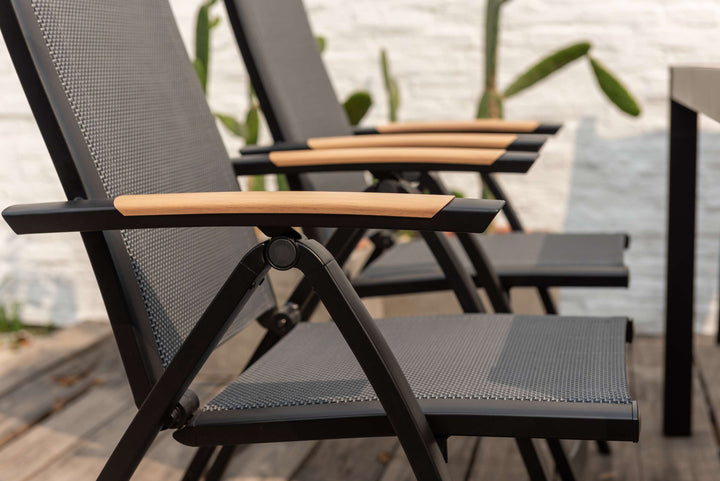 Panama Dark 6 Seat Reclining Dining Set - Lifestyle Garden