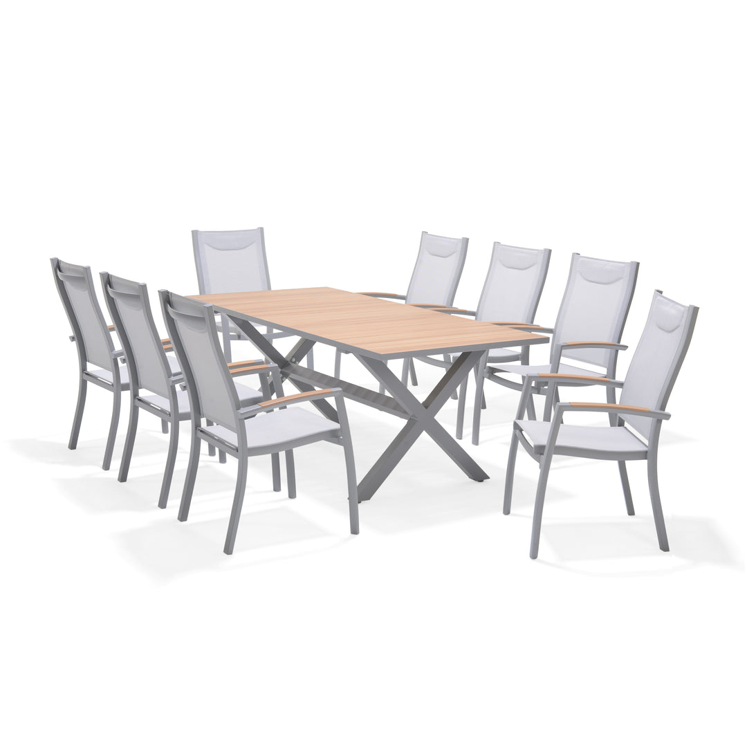 Panama Light 8 Seat Dining Set - Lifestyle Garden