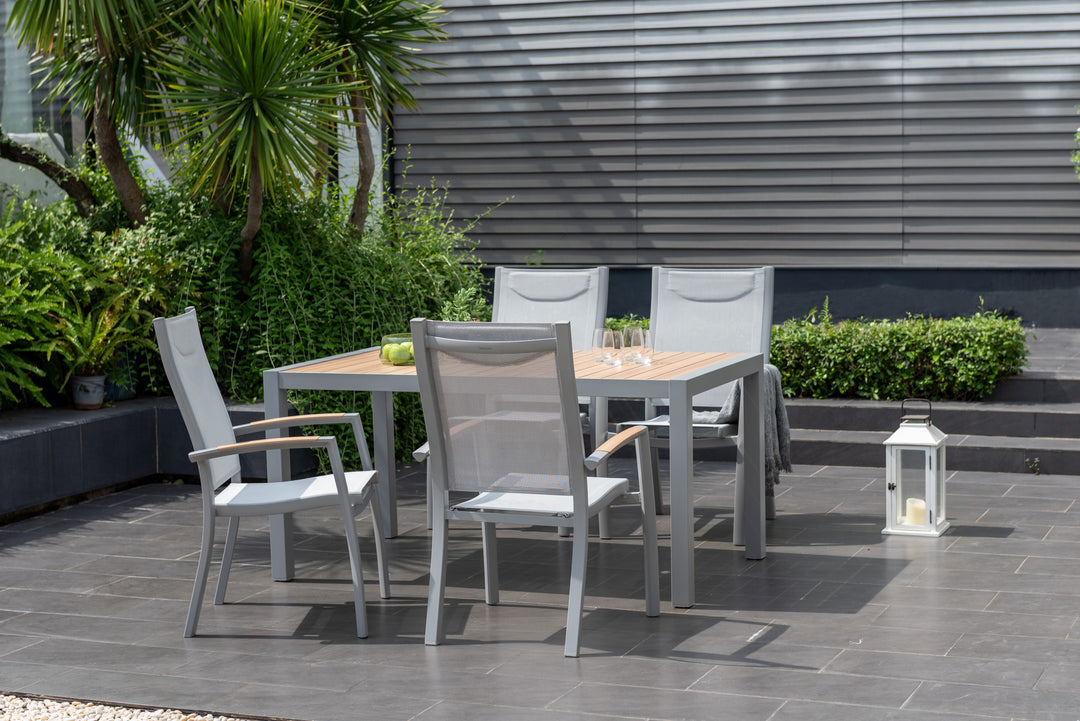 Panama Light 4 Seat Rectangular Dining Set - Lifestyle Garden