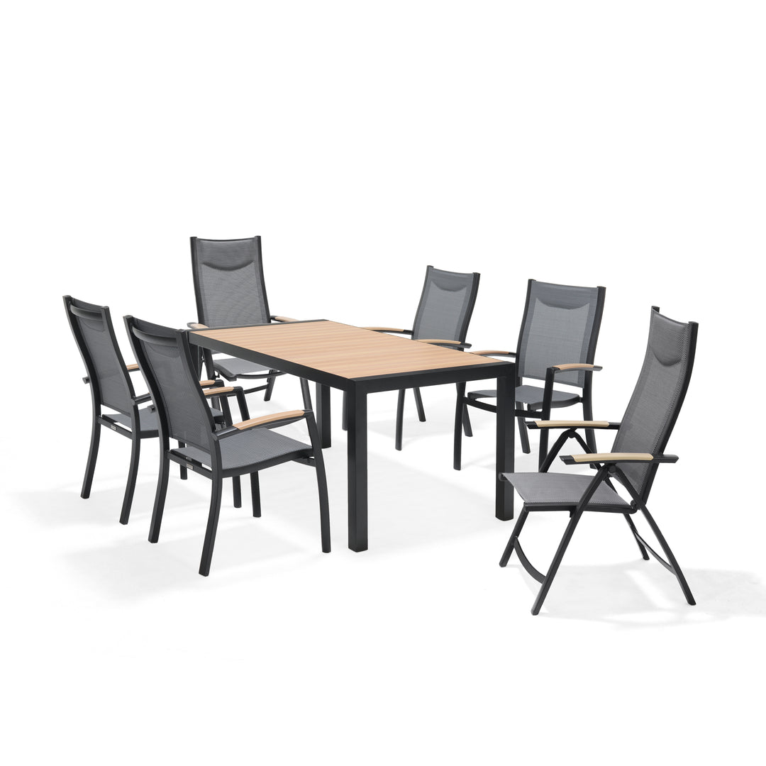 Panama 6 Seat Rectangular Dining Set with 2 Multi Position Chairs by Lifestyle Garden