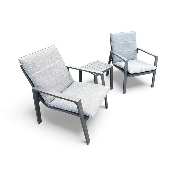 Ivy Aluminium Three Piece Bistro Set in Anthracite