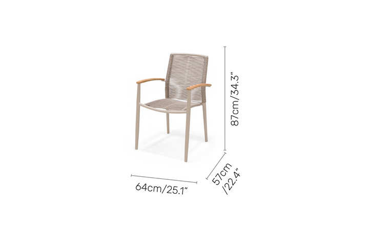 Lifestyle Garden Topaz-Urbanite Light 8 Seat Dining Set with Rope Chairs