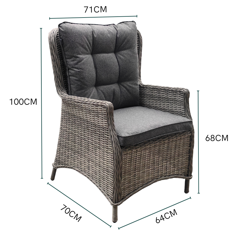 2x Savannah Premium Arm Chairs - Dark Willow