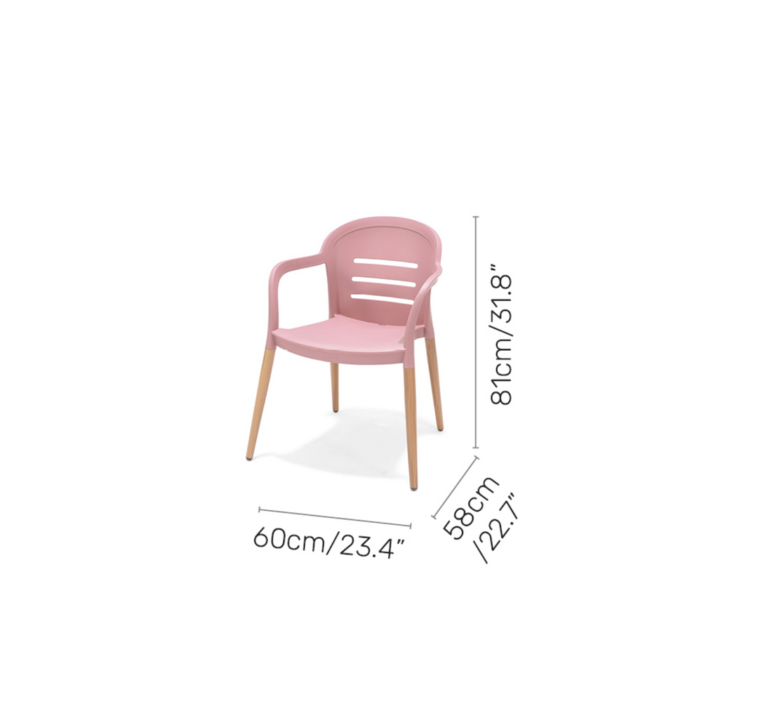 Onyx 4-seater 115cm Square Garden Dining Set – Social Plastic® Peony Pink