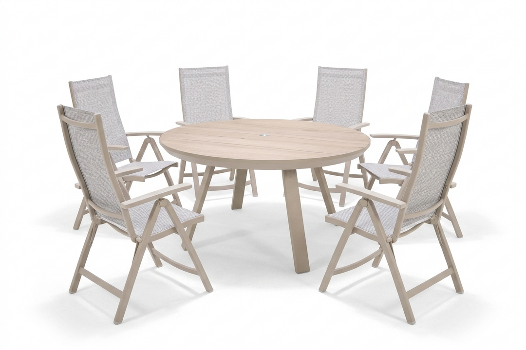 Lifestyle Garden Solana-Urbanite Light Reclining 6 Seat Round Dining Set