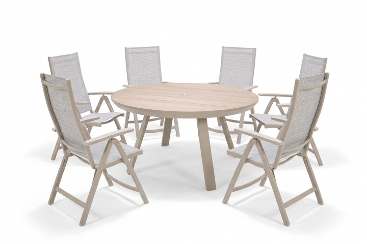 Lifestyle Garden Solana-Urbanite Light Reclining 6 Seat Round Dining Set