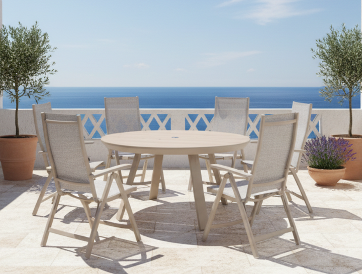 Lifestyle Garden Solana-Urbanite Light Reclining 6 Seat Round Dining Set