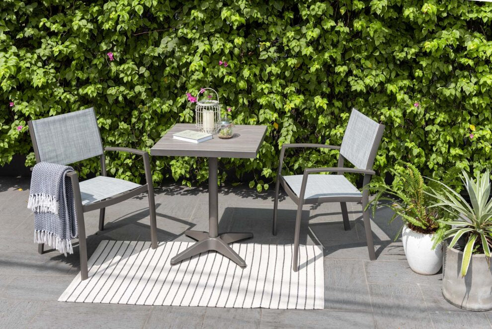 Solana Bistro Set with Stacking Chairs by Lifestyle Garden | KENT ONLY DELIVERY